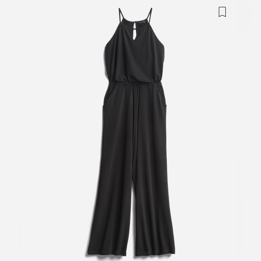 Goldray Lowrey Knit Jumpsuit Halter Keyhole Black Size Medium